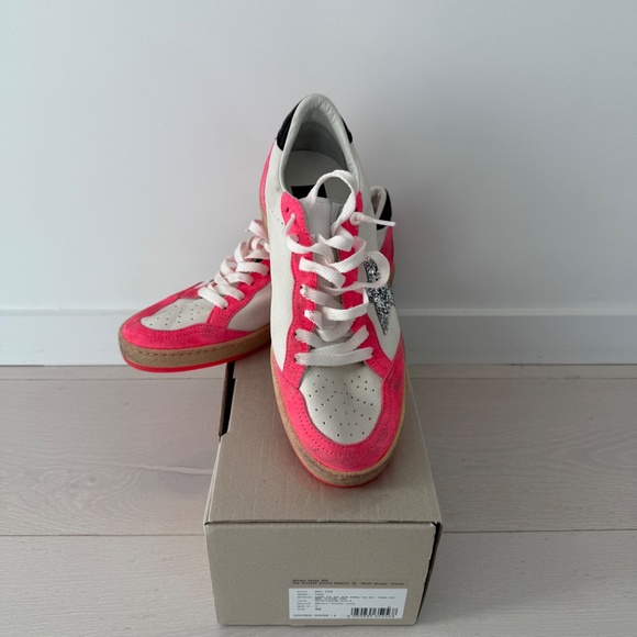 Golden Goose Ball Star Sneaker White Leather/Pink/Metallic 38/8 NIB - Picture 10 of 10